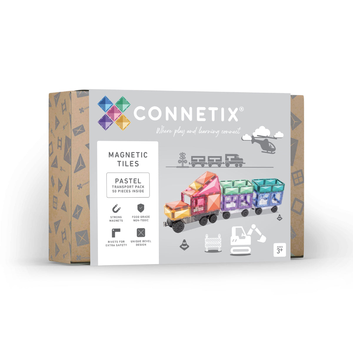 Connetix 50 Piece Transport Pack - Pastel - Little Reef and Friends