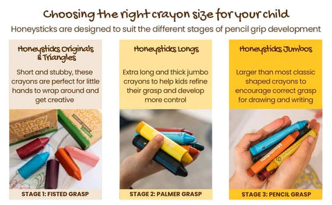 Honeysticks Beeswax Crayons Triangles (1-3 yr) - Little Reef and Friends