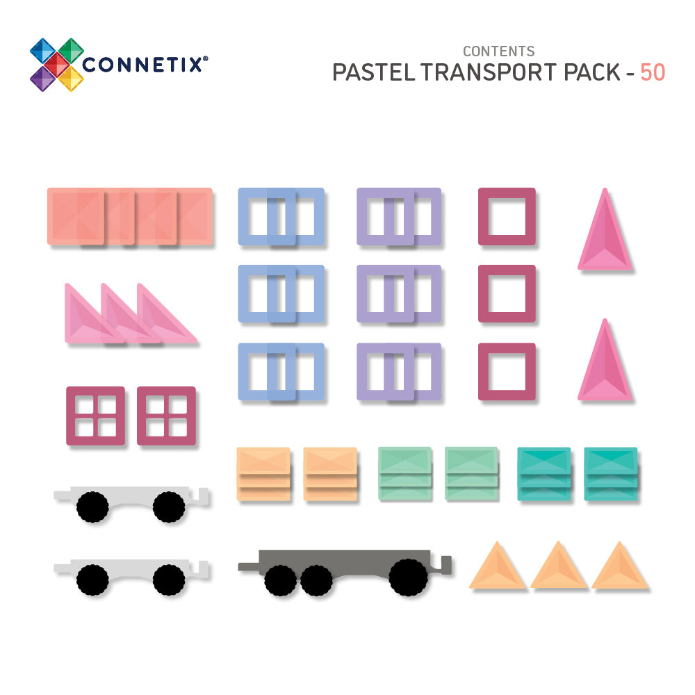 Connetix 50 Piece Transport Pack - Pastel - Little Reef and Friends