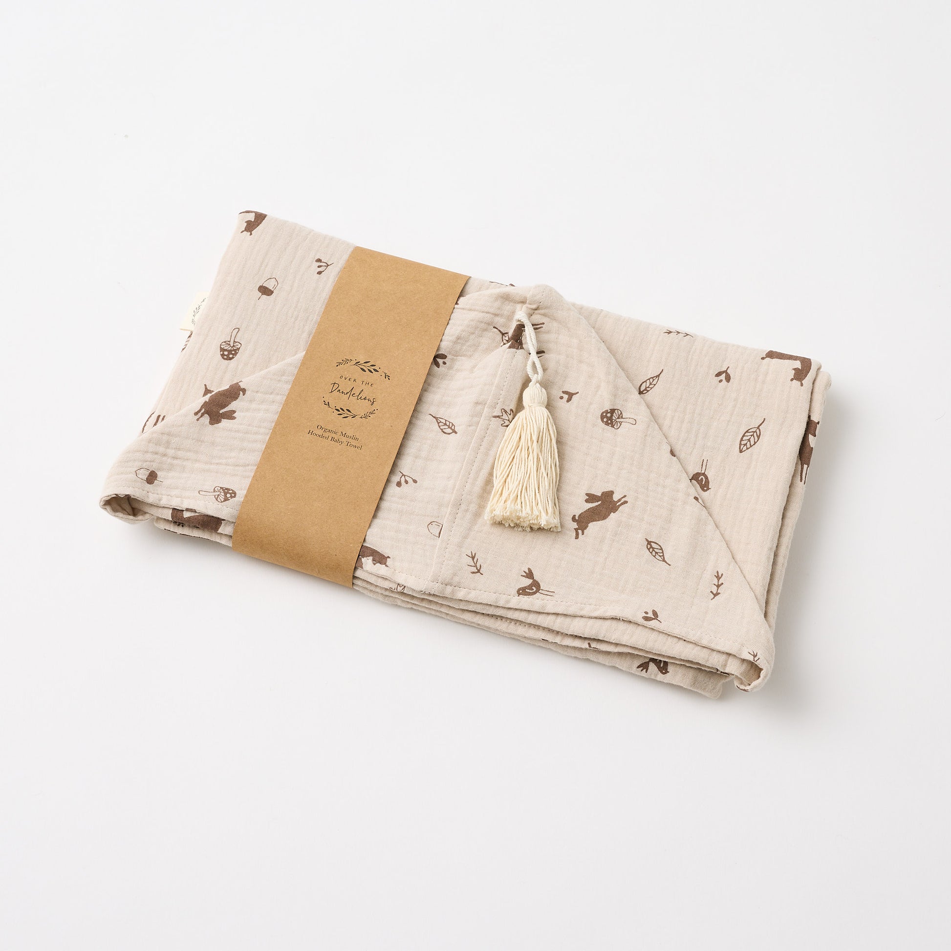 Over The Dandelions Organic Hooded Baby & Toddler Towel - Woodlands - Little Reef and Friends