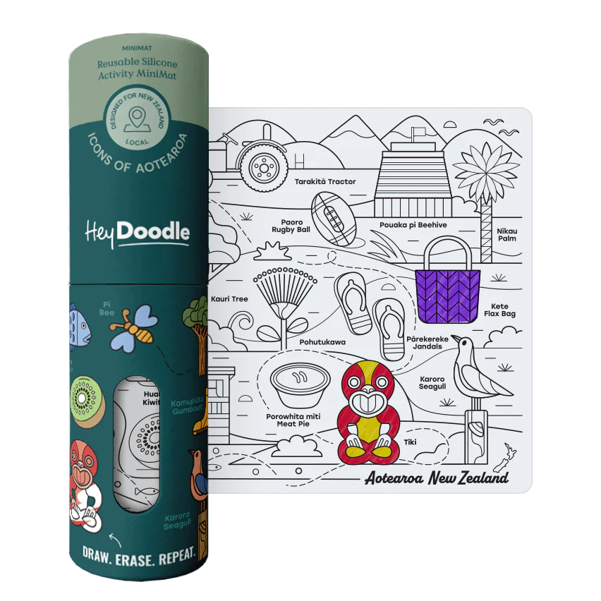 HeyDoodle Reusable Mini Playmat - Icons of Aotearoa - Little Reef and Friends