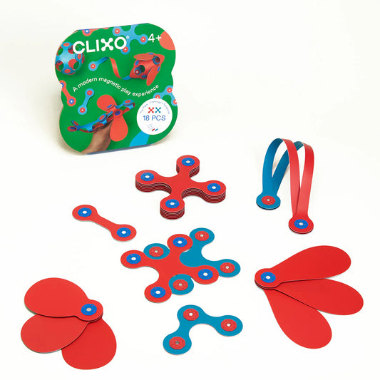 Clixo Itsy Pack | 18pc - Flamingo/Turquoise - Little Reef and Friends