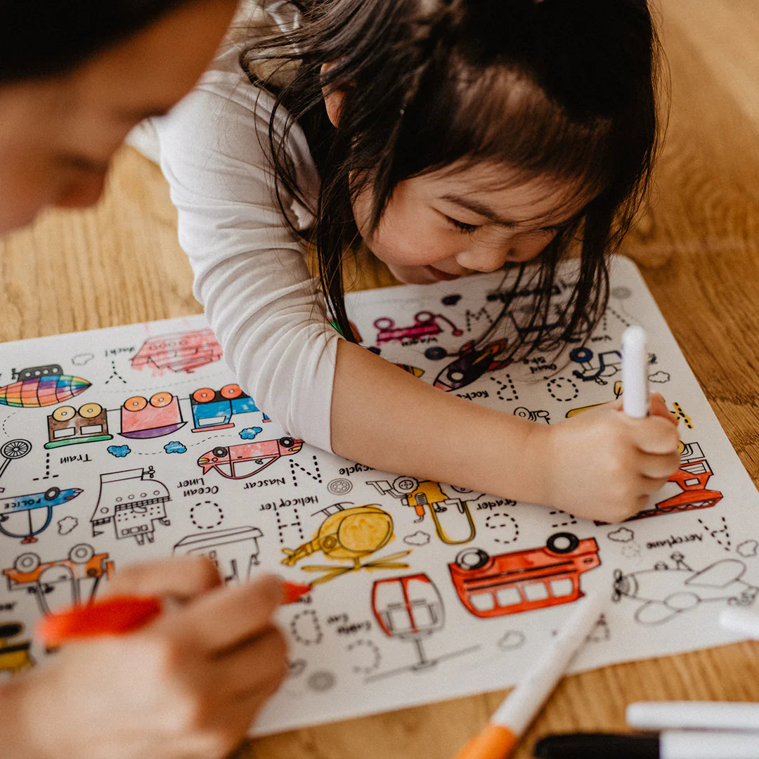 HeyDoodle Reusable Large Playmat - Toot Toot Honk - Little Reef and Friends