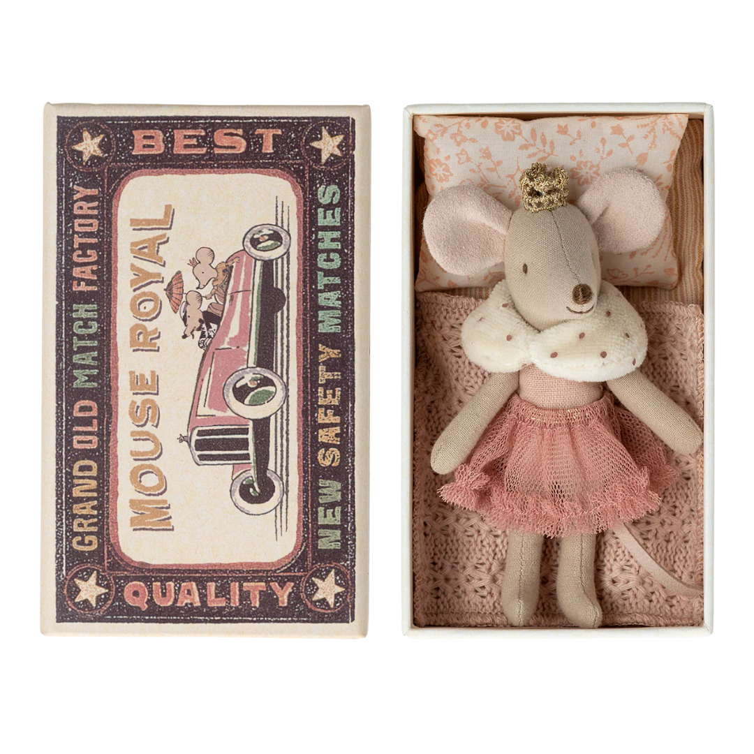 Maileg Little Sister Mouse in Box - Princess