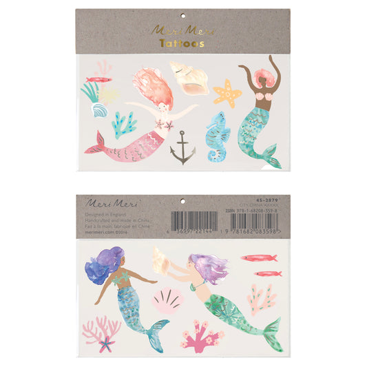 Meri Meri Temporary Tattoos - Mermaids - Little Reef and Friends