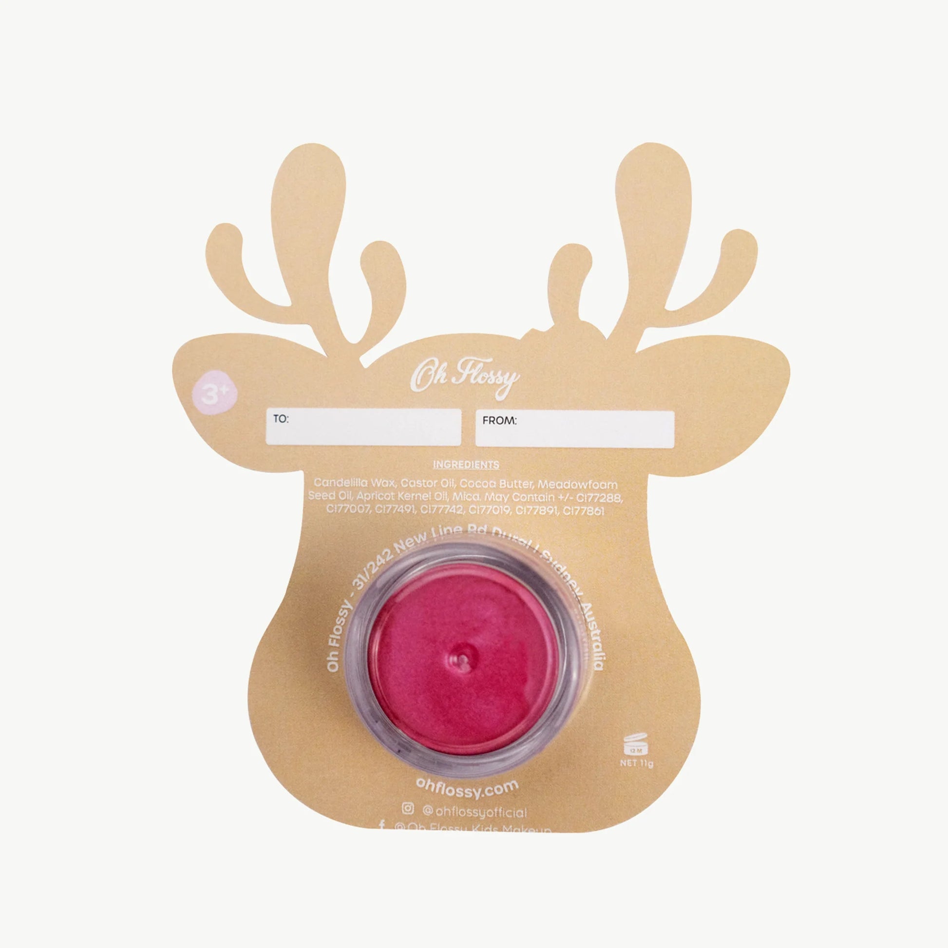 Oh Flossy Rudolf Lipstick Stocking Stuffer - Little Reef and Friends