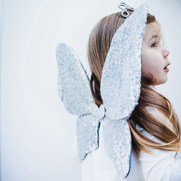 Mimi & Lula Sparkle Sequin Wings - Silver - Little Reef and Friends