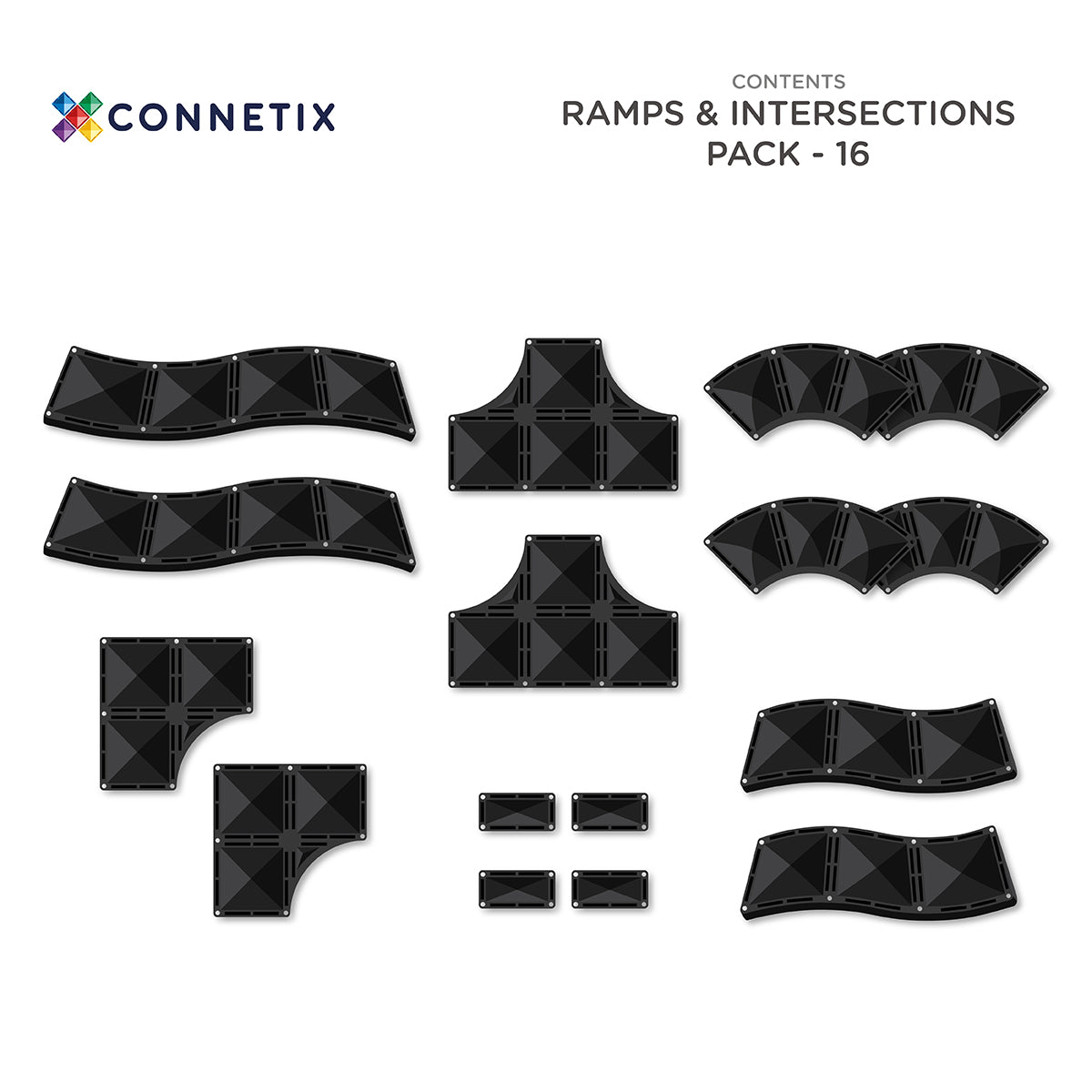 Connetix 16 Piece Ramps & Intersections Pack - Little Reef and Friends