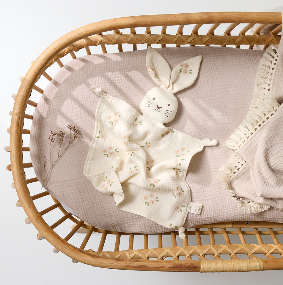 Organic Muslin Bunny Lovey - Daisy - Little Reef and Friends