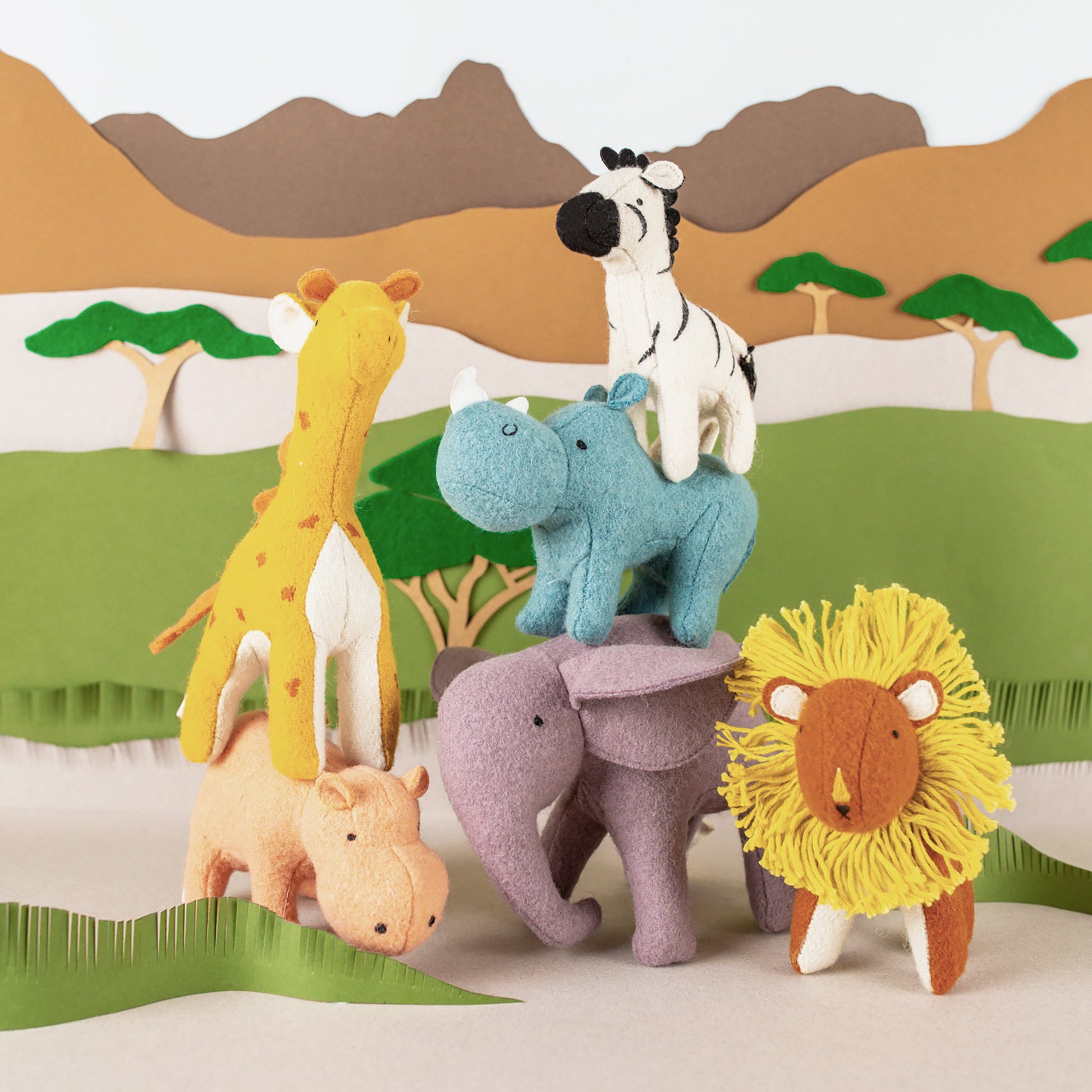 Holdie Safari Animals Set - Little Reef and Friends