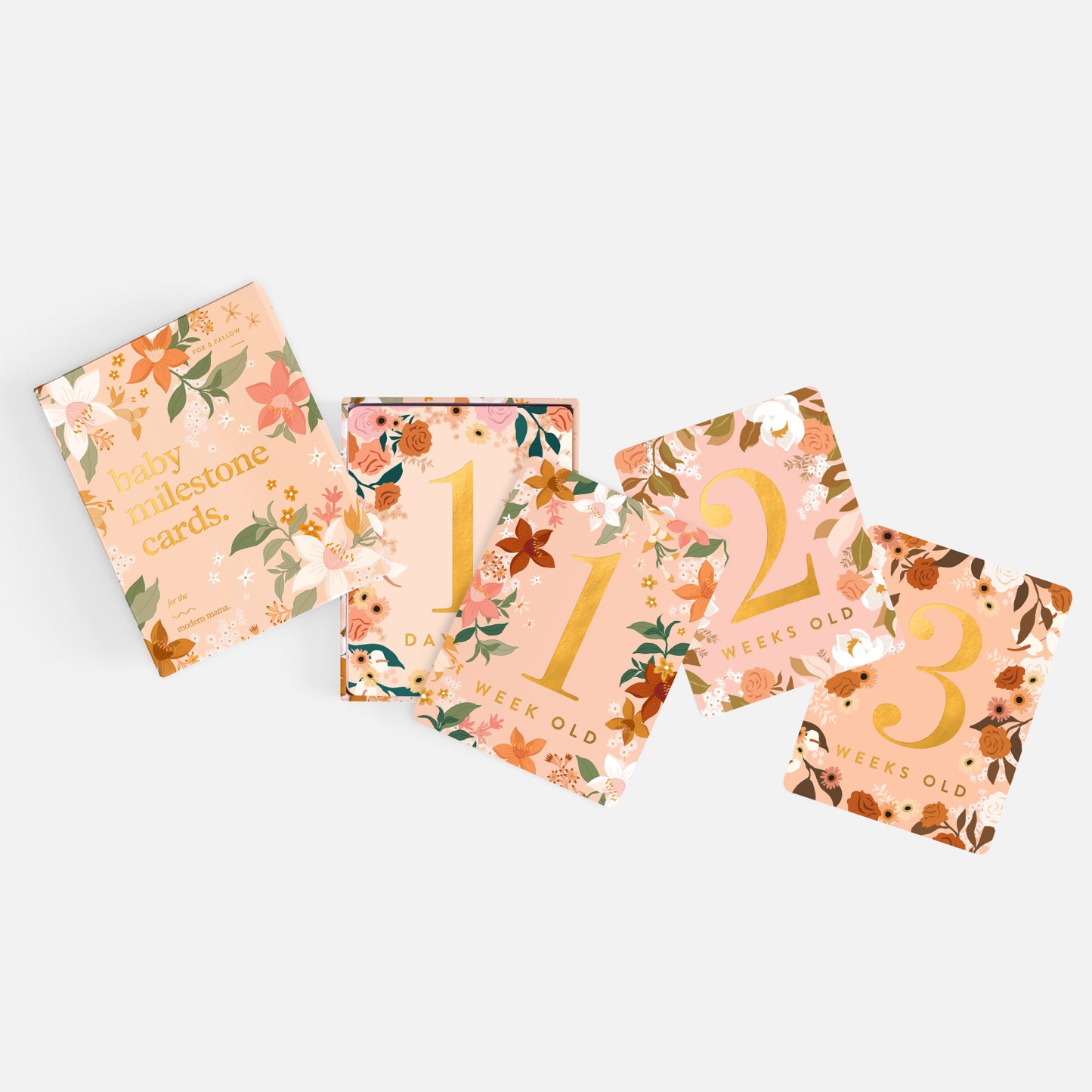 Baby Milestone Cards - Floral - Little Reef and Friends