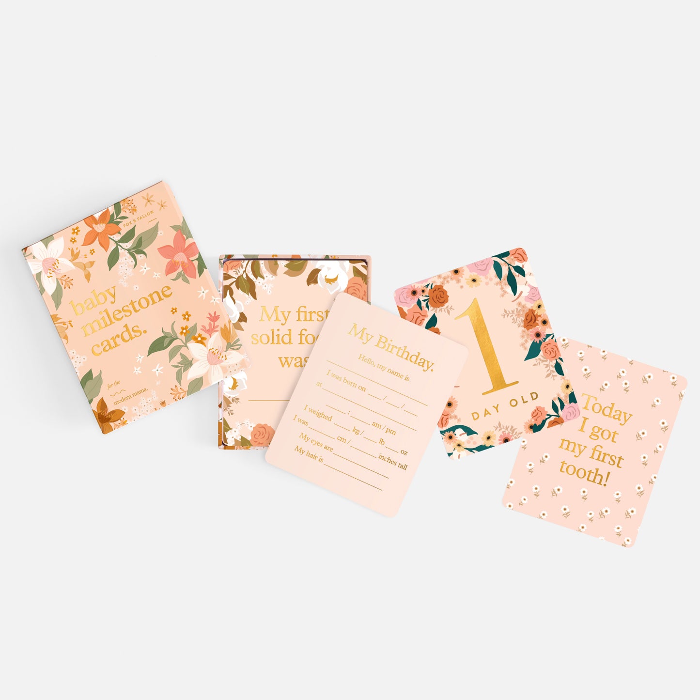 Baby Milestone Cards - Floral - Little Reef and Friends