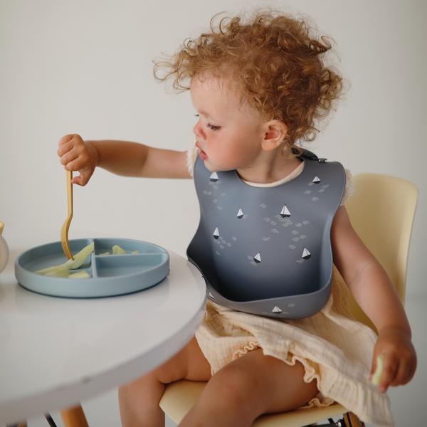 Silicone Baby Bib - Boats - Little Reef and Friends