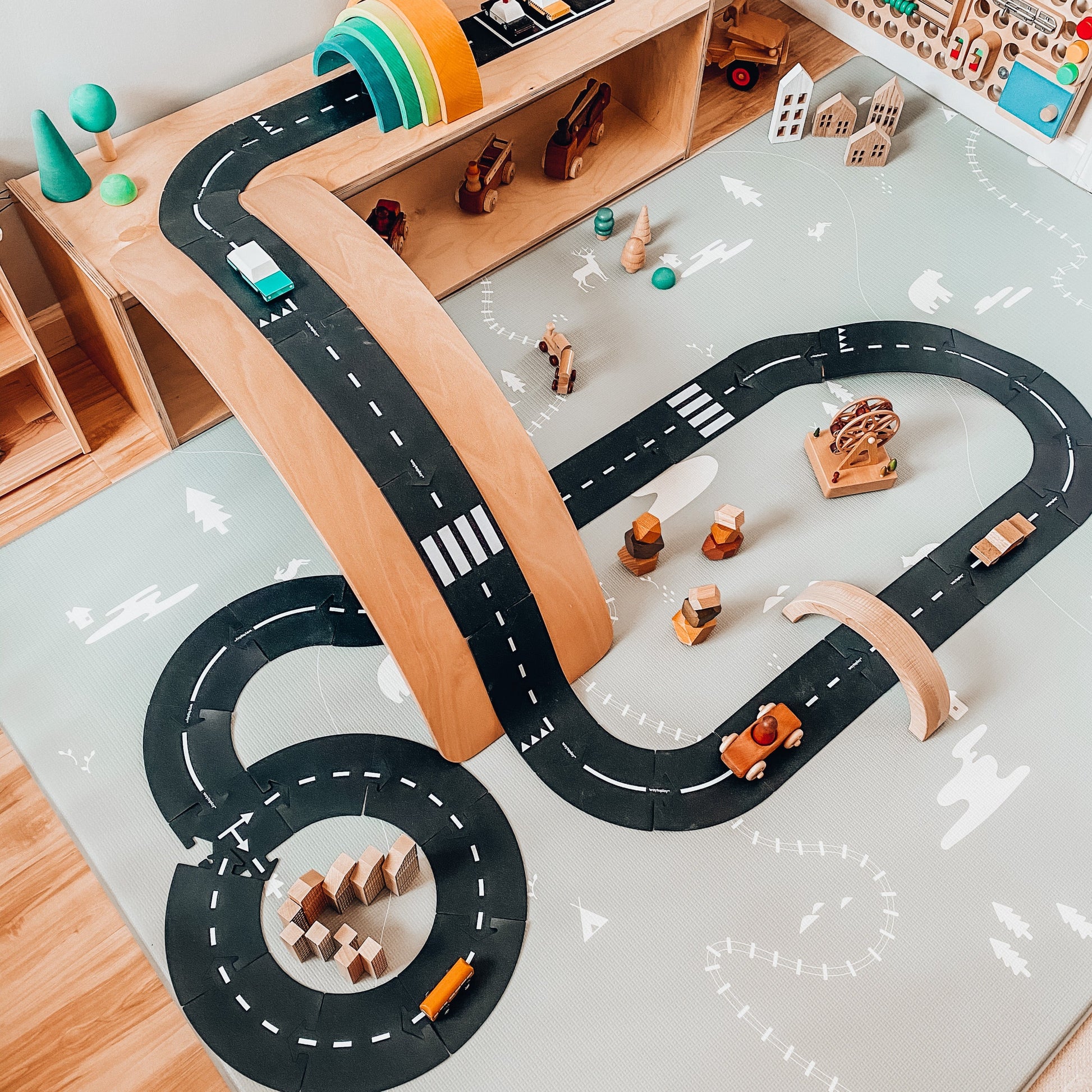Waytoplay Flexible Toy Road, King Of The Road (40pcs), Way To Play Road