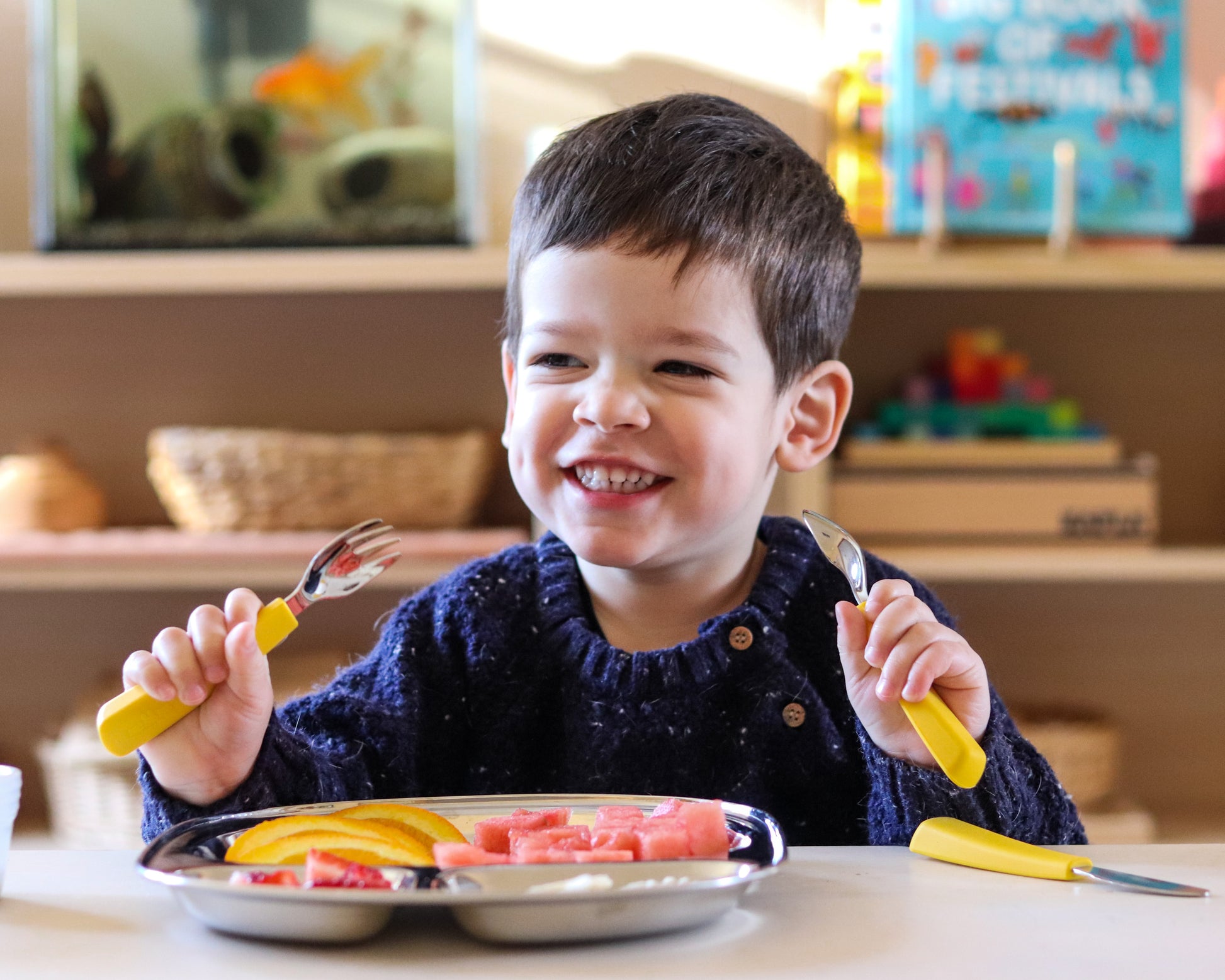 Toddler Feedie Cutlery Set - Yellow - Little Reef and Friends