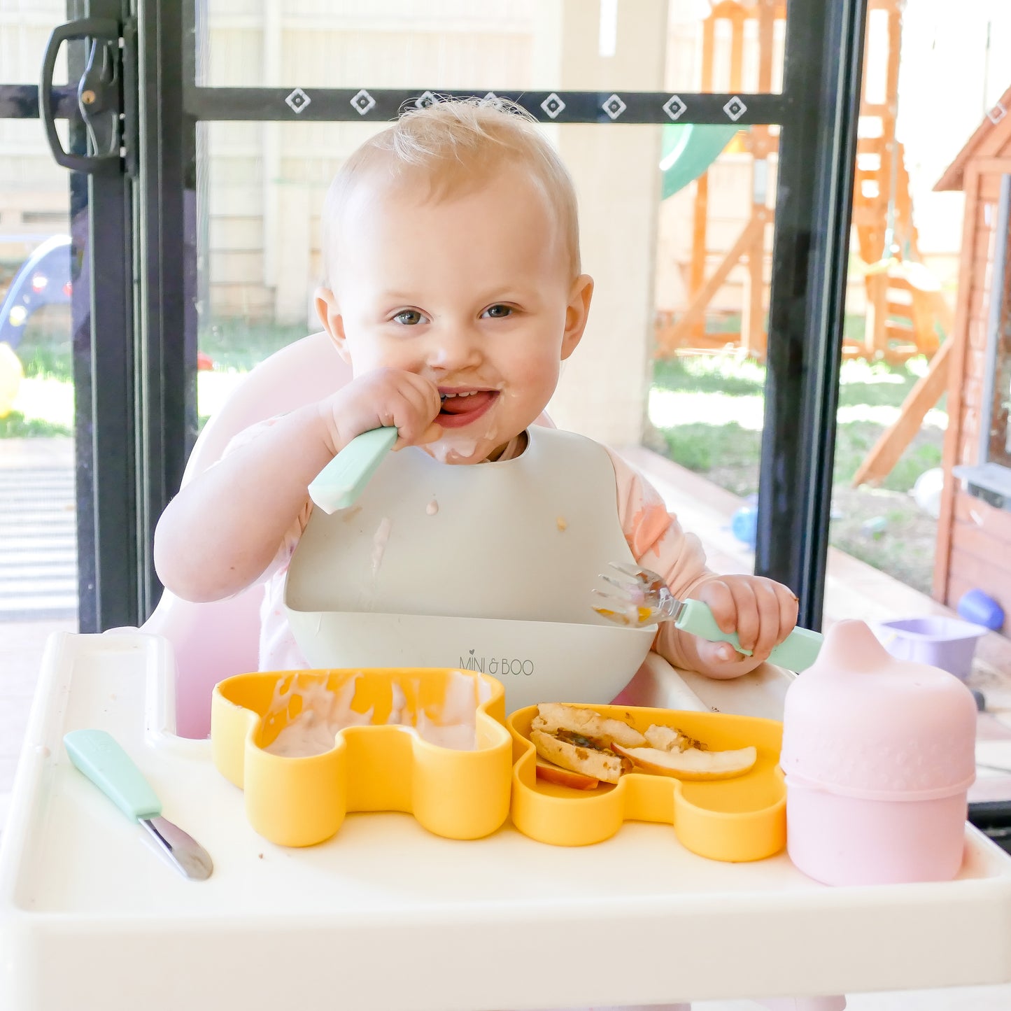 Toddler Feedie Cutlery Set - Mint - Little Reef and Friends