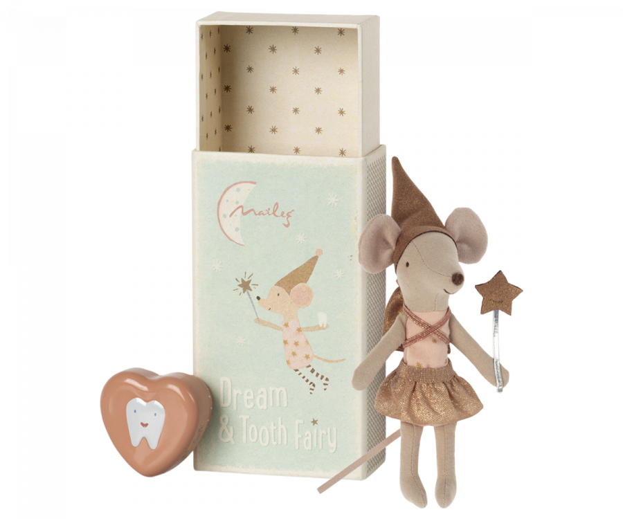 Tooth Fairy Mouse in Matchbox - Rose - Little Reef and Friends