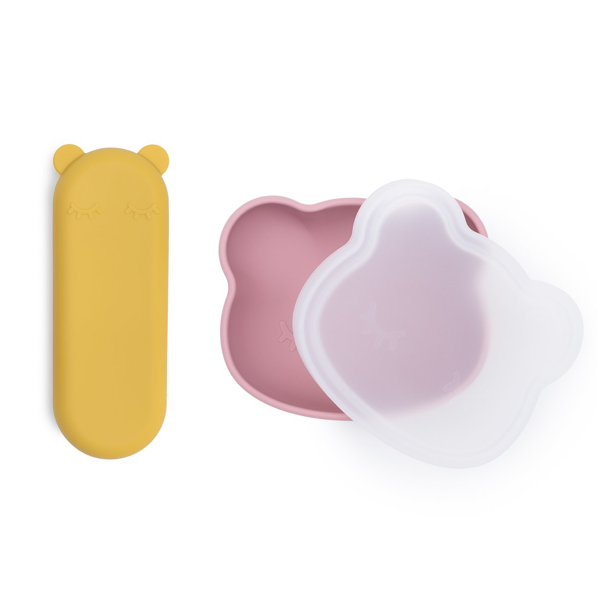 Feedie Fork and Spoon Silicone Set for a Baby, Yellow