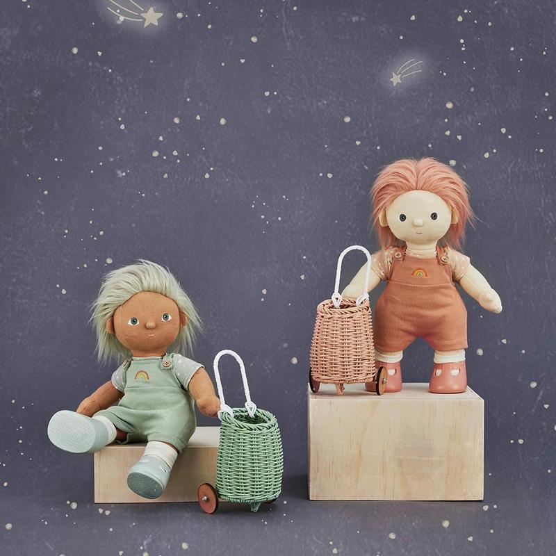 Rattan Mini Doll Luggy - Rose - Little Reef and Friends